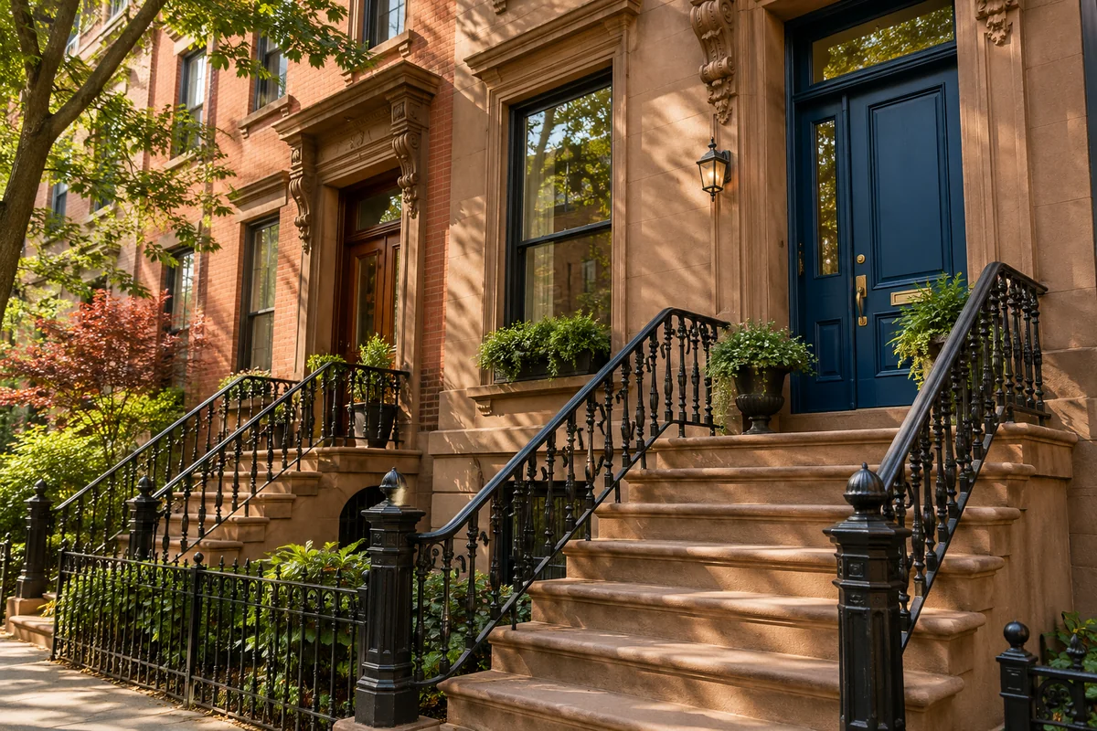 Representative urban architecture for the Brooklyn area guide.
